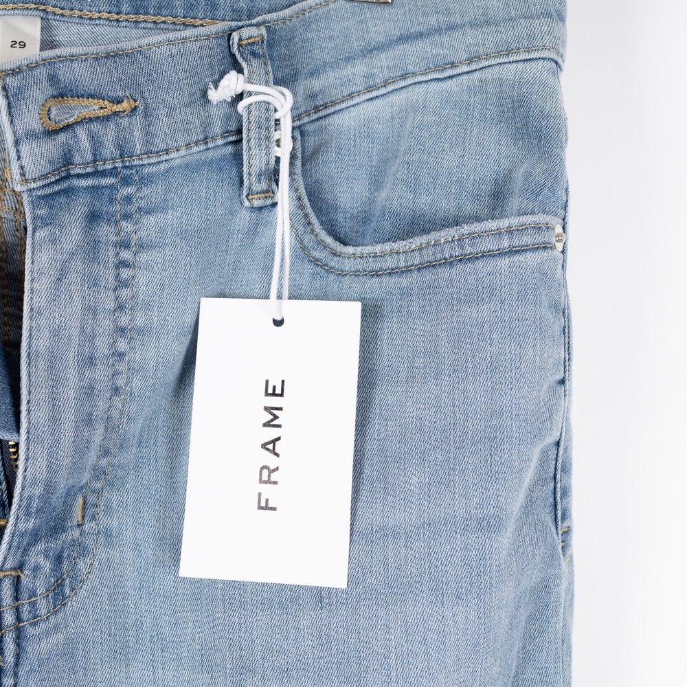 NWT FRAME Le Easy Flare Raw Hem Light Wash Denim Jeans Womens Size 29 - Picture 4 of 11